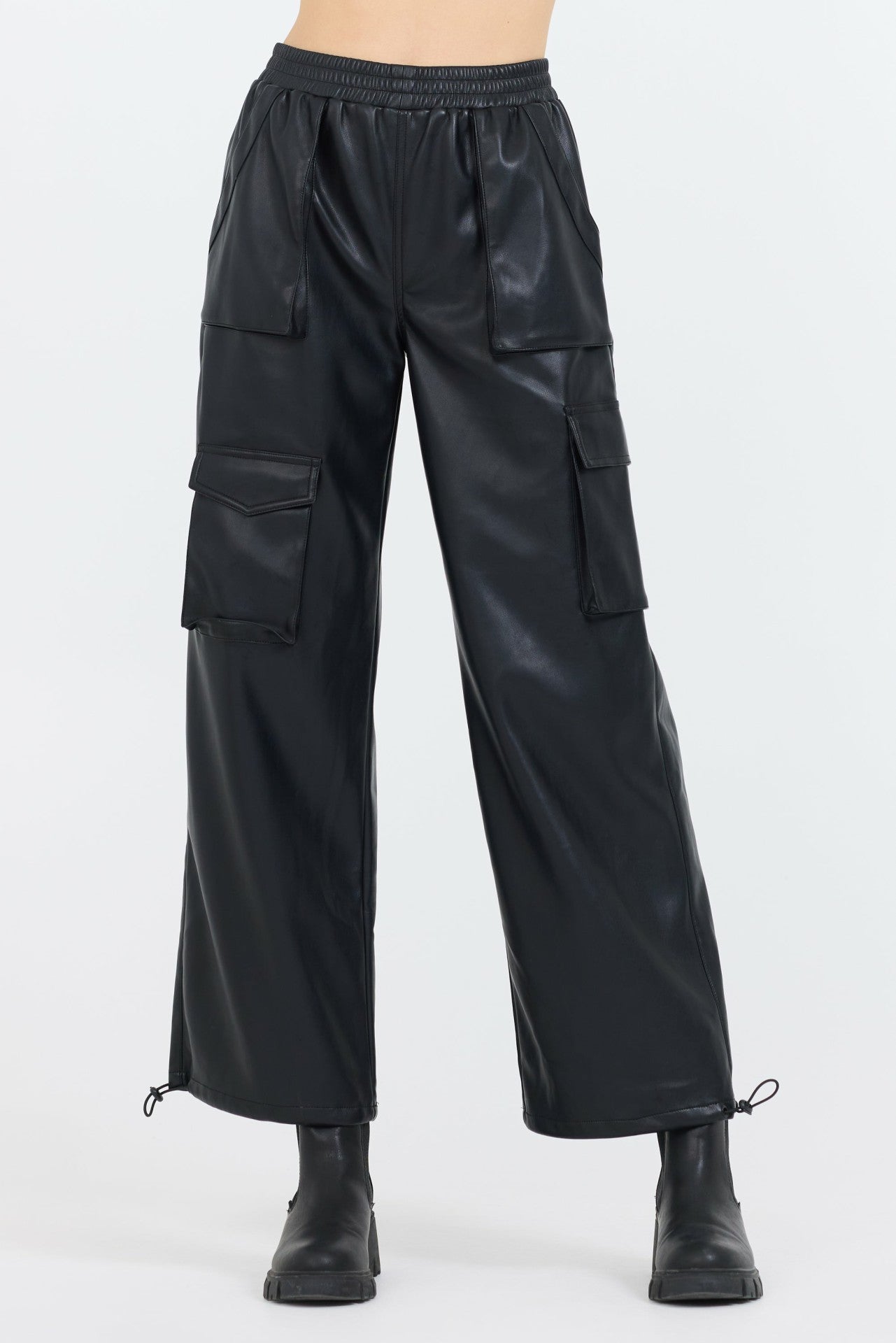 Black Leather Cargo Pants | Vintage Havana Clothing