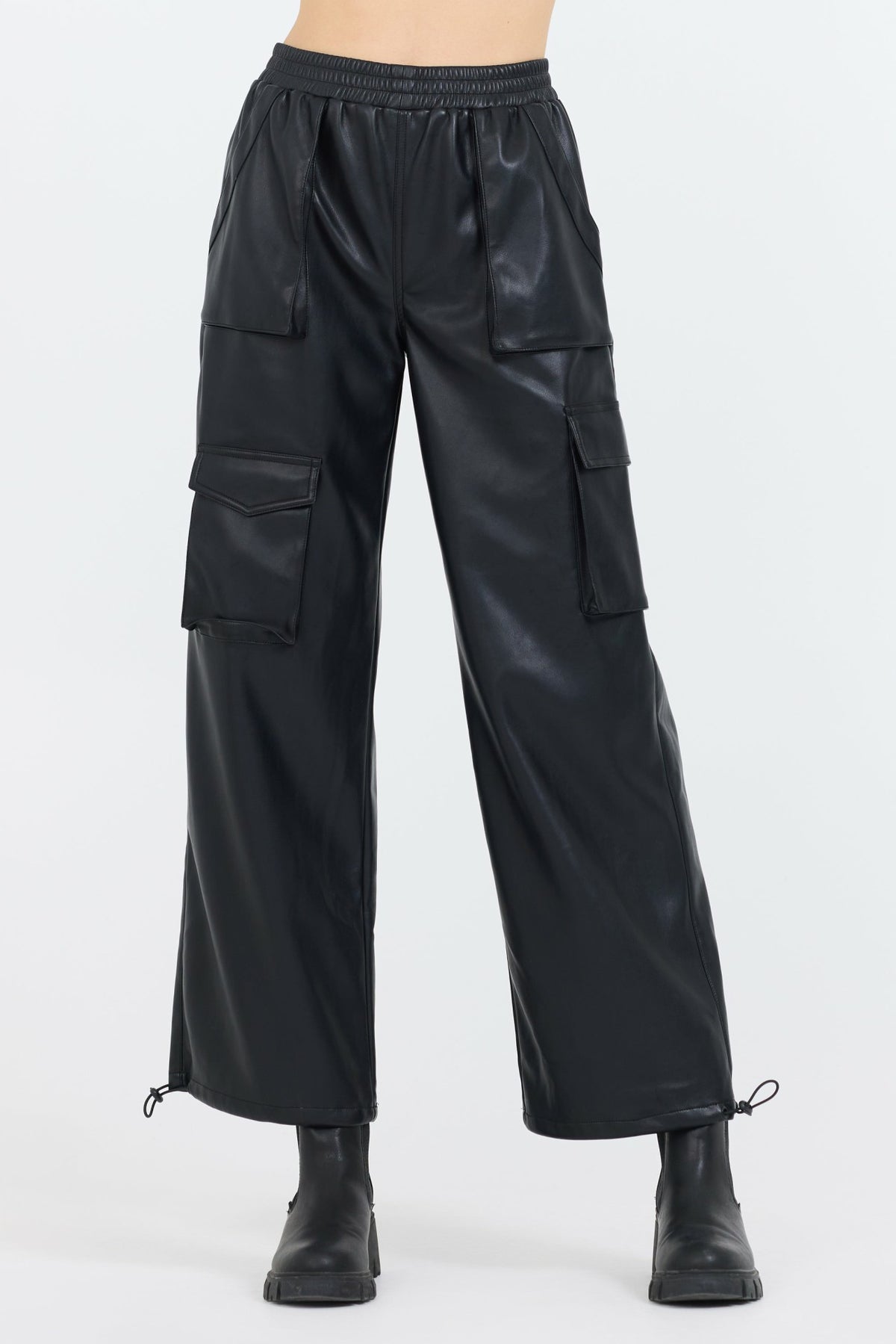Black Leather Cargo Pants | Vintage Havana Clothing