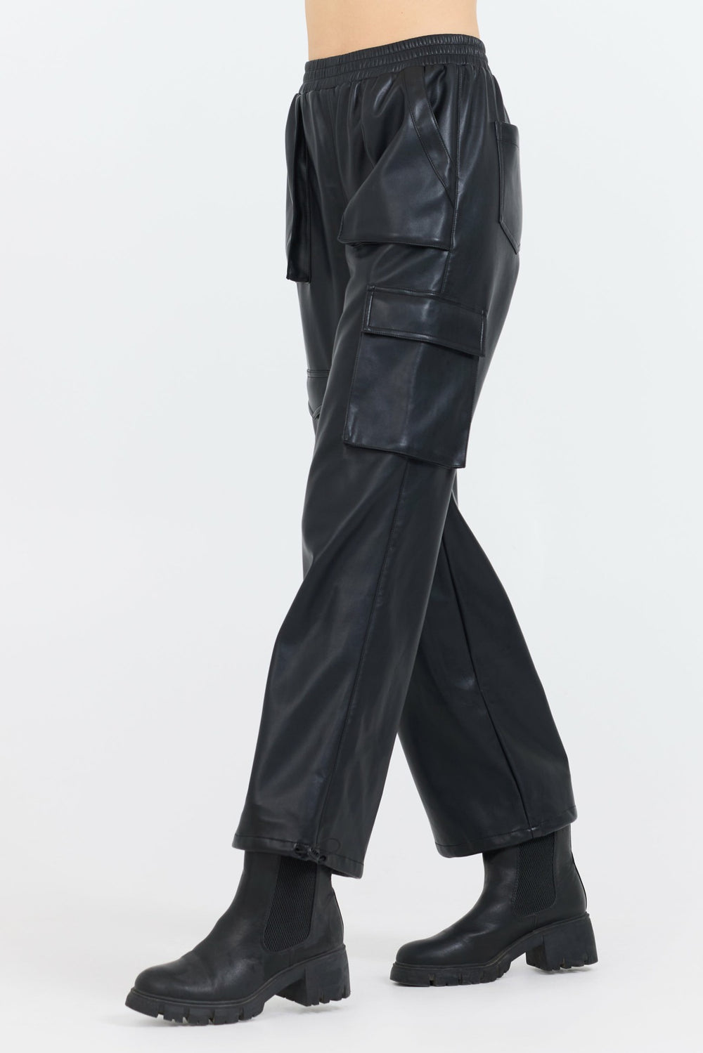 Black Leather Cargo Pants | Vintage Havana Clothing