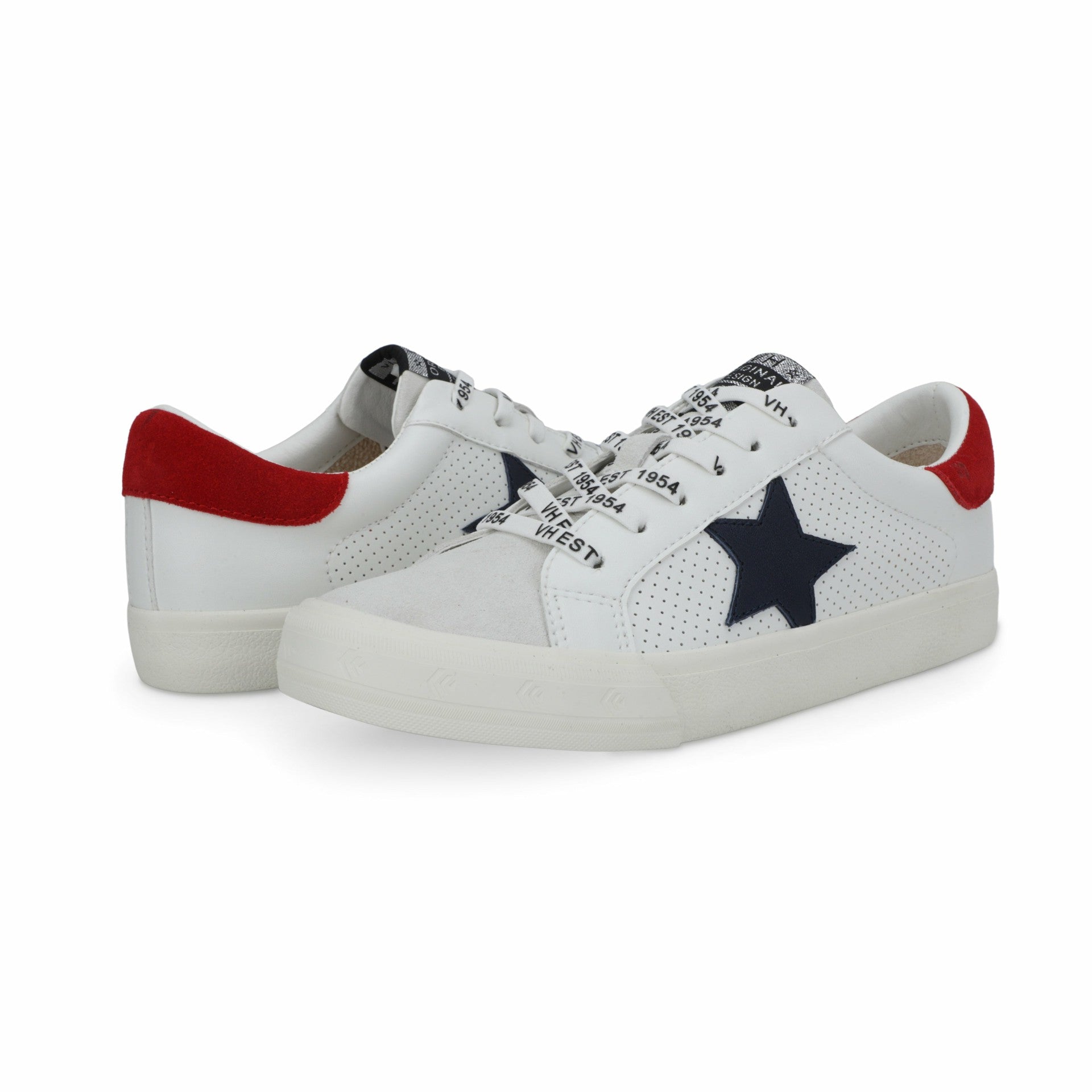 GRANDE - WHITE NAVY RED | Vintage Havana Shoes