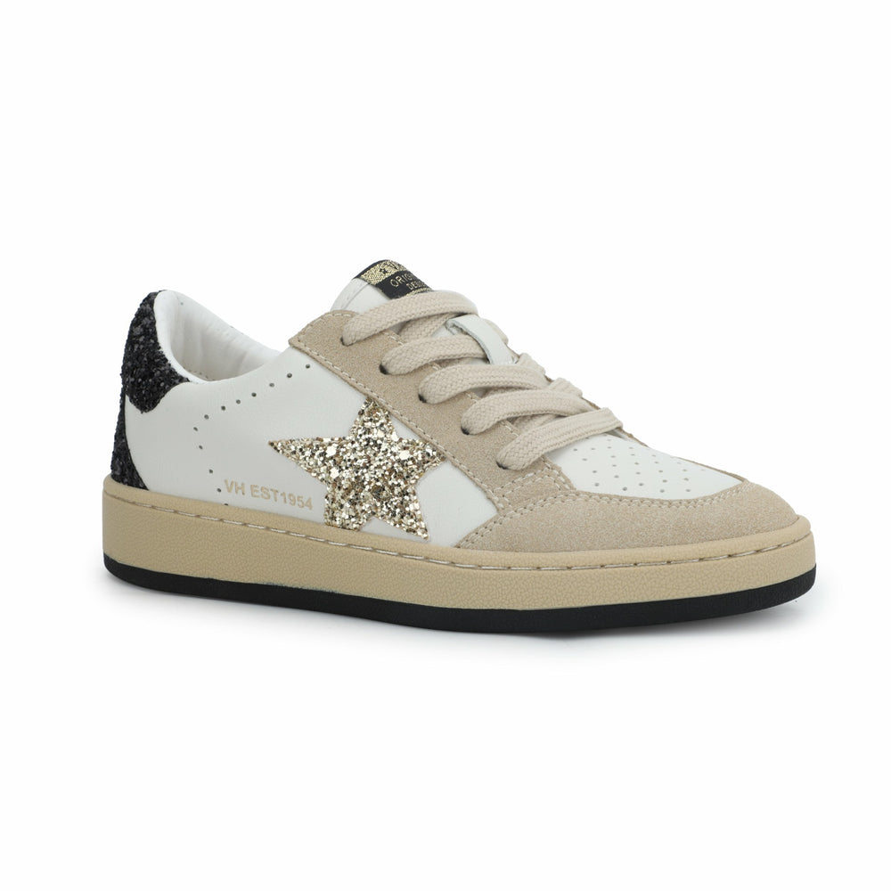 KIDS ARIELLA - WHITE/ TAUPE GLITTER | Vintage Havana Shoes