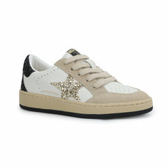 KIDS ARIELLA - WHITE/ TAUPE GLITTER | Vintage Havana Shoes