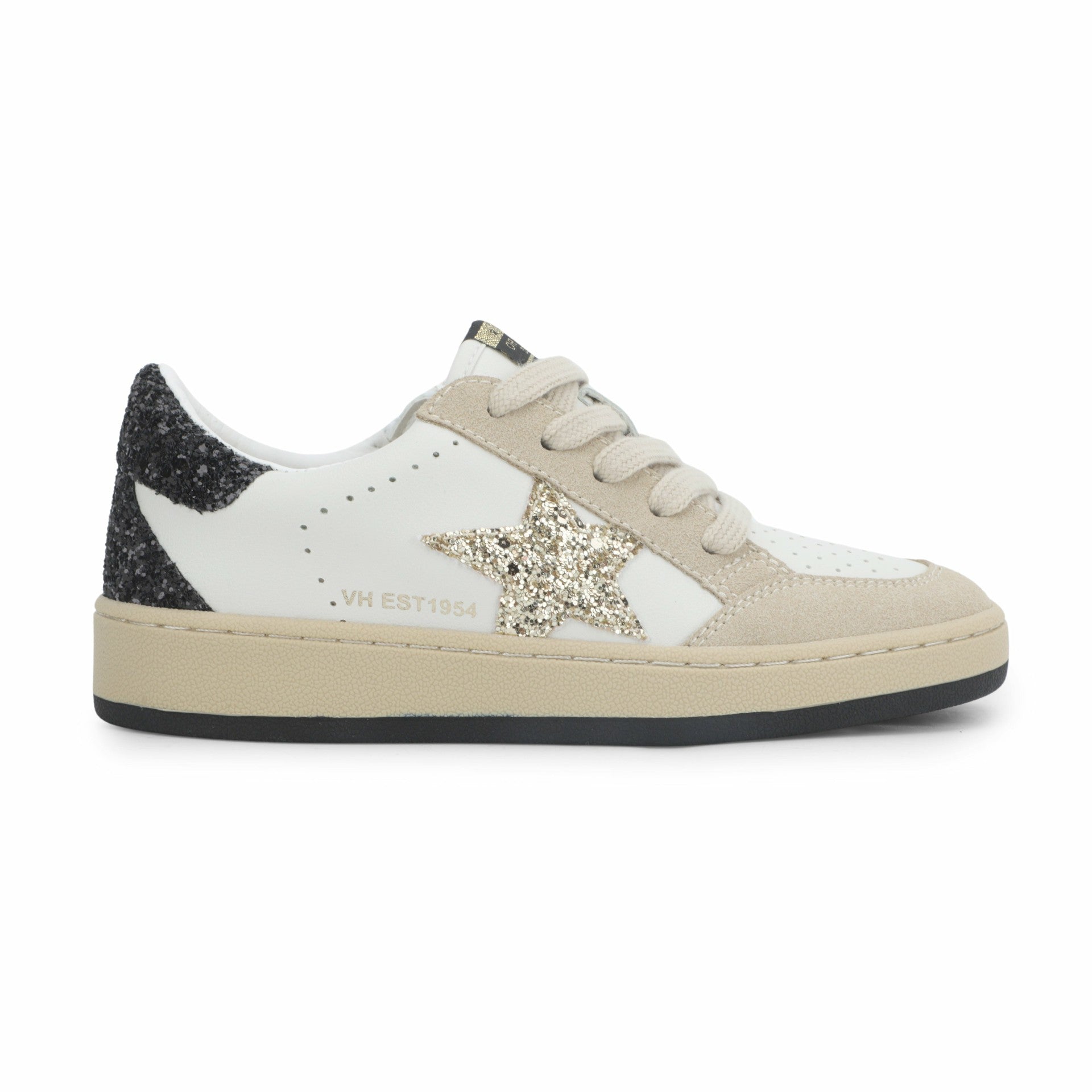 KIDS ARIELLA - WHITE/ TAUPE GLITTER | Vintage Havana Shoes