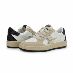 KIDS ARIELLA - WHITE/ TAUPE GLITTER | Vintage Havana Shoes