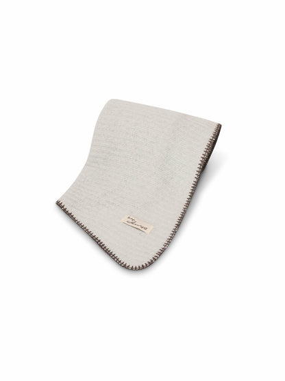 BLANKET STITCH KNIT SCARF - GREY/CHARCOAL | Vintage Havana Women