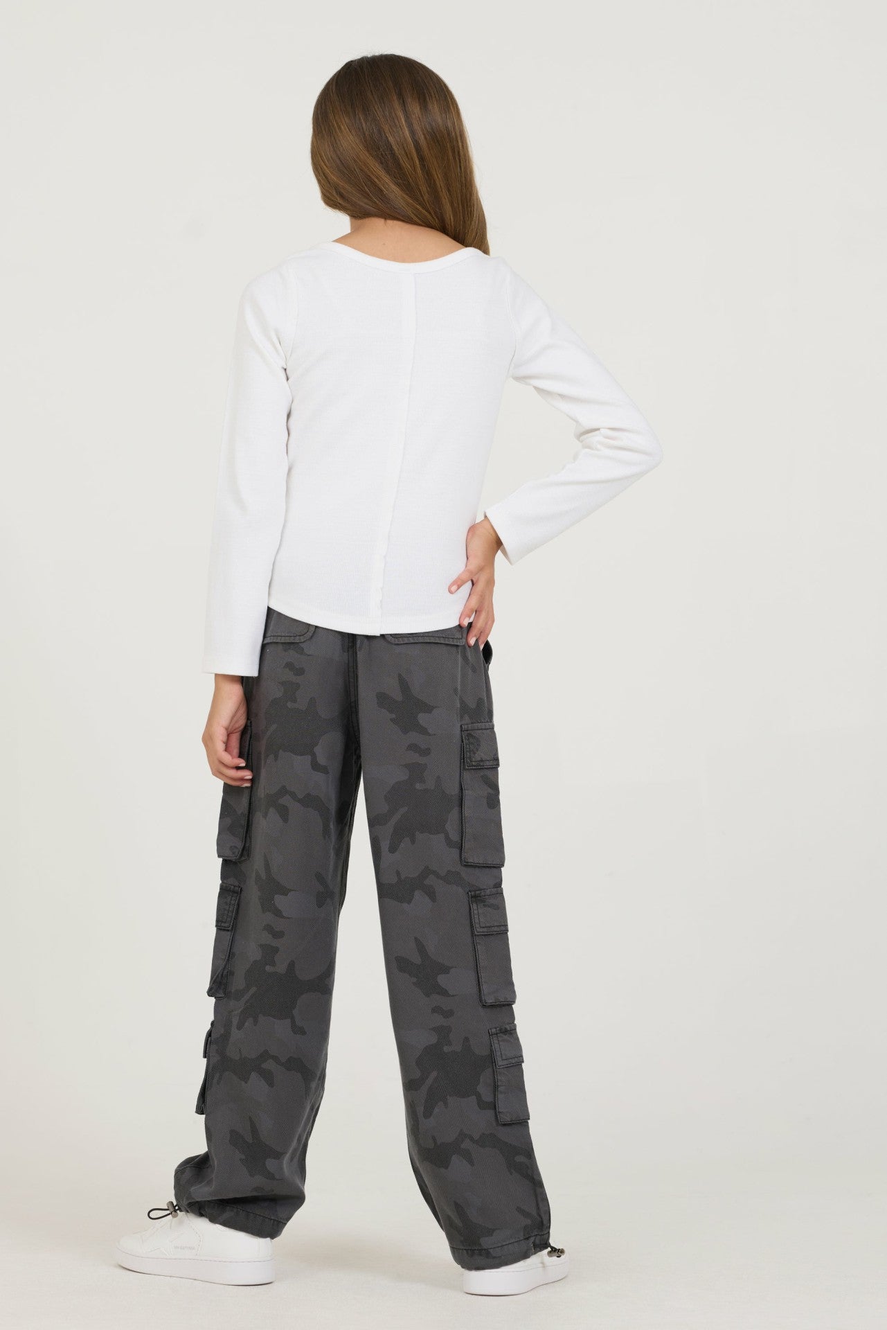 Kids White Boatneck Ribbed Tee | Vintage Havana Clothing