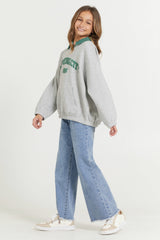 Kids Hunter Green and Grey NYC Oversized Polo | Vintage Havana Clothing