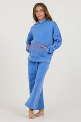 Kids Cobalt Hi-Lo Off The Shoulder Hoody | Vintage Havana Clothing