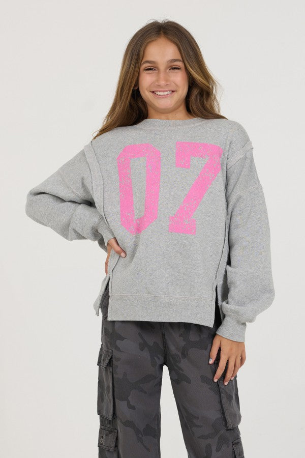 Kids Classic Grey Oversized Crewneck | Vintage Havana Clothing