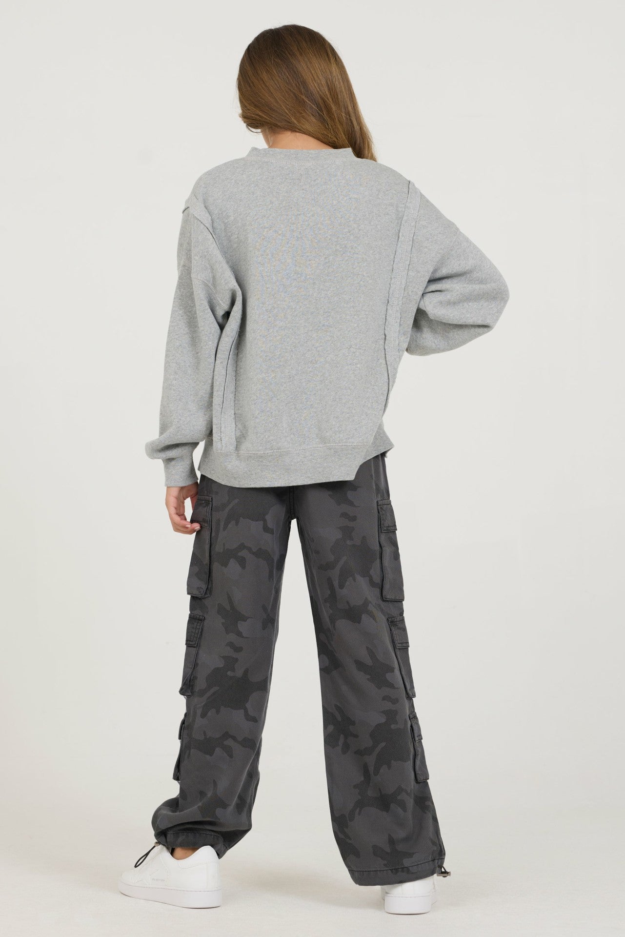 Kids Classic Grey Oversized Crewneck | Vintage Havana Clothing