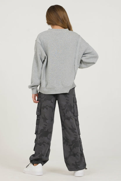 Kids Classic Grey Oversized Crewneck | Vintage Havana Women