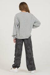 Kids Classic Grey Oversized Crewneck | Vintage Havana Clothing