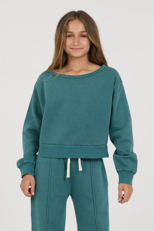 Kids Teal Off Shoulder | Vintage Havana Clothing