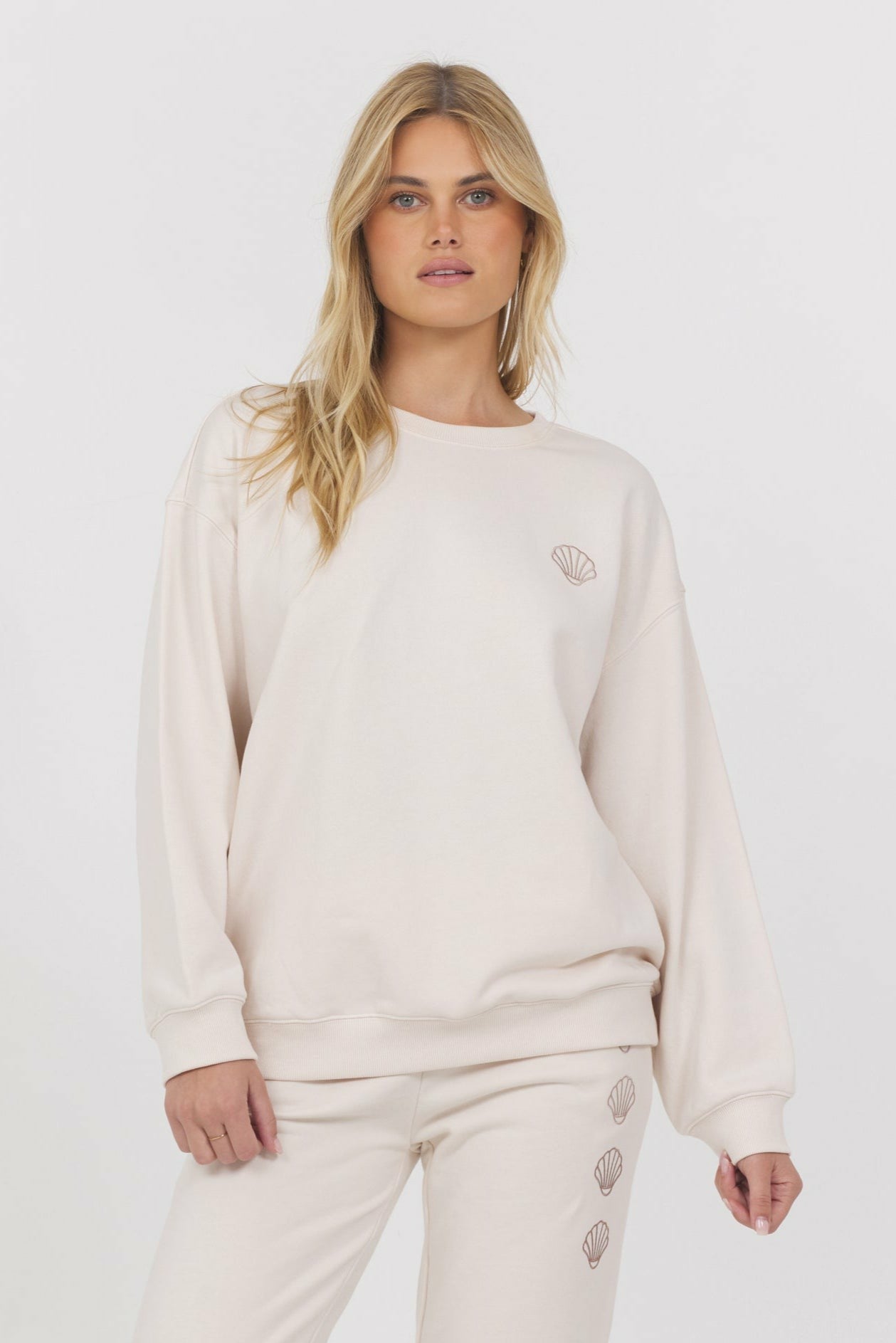 Embroidered French Terry Crew | Vintage Havana Clothing