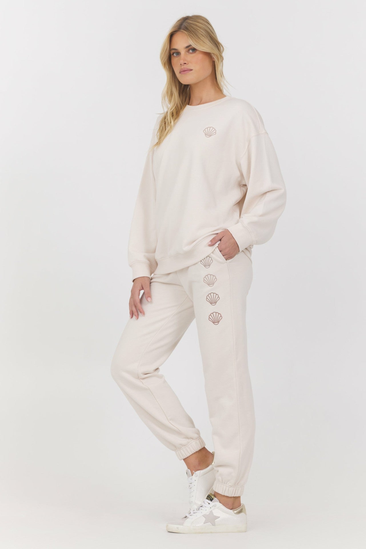Embroidered French Terry Crew | Vintage Havana Clothing