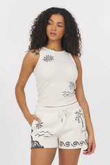 Sea Paradise Ribbed Tank Top | Vintage Havana Clothing