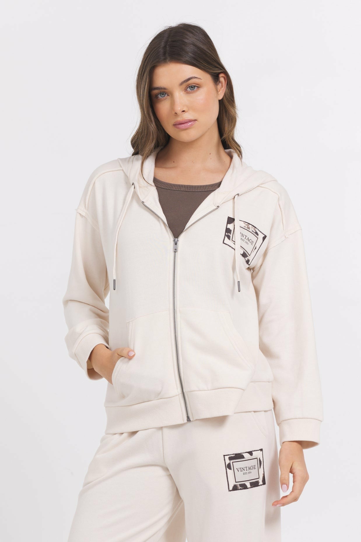 Suede Terry Zip Up | Vintage Havana Clothing