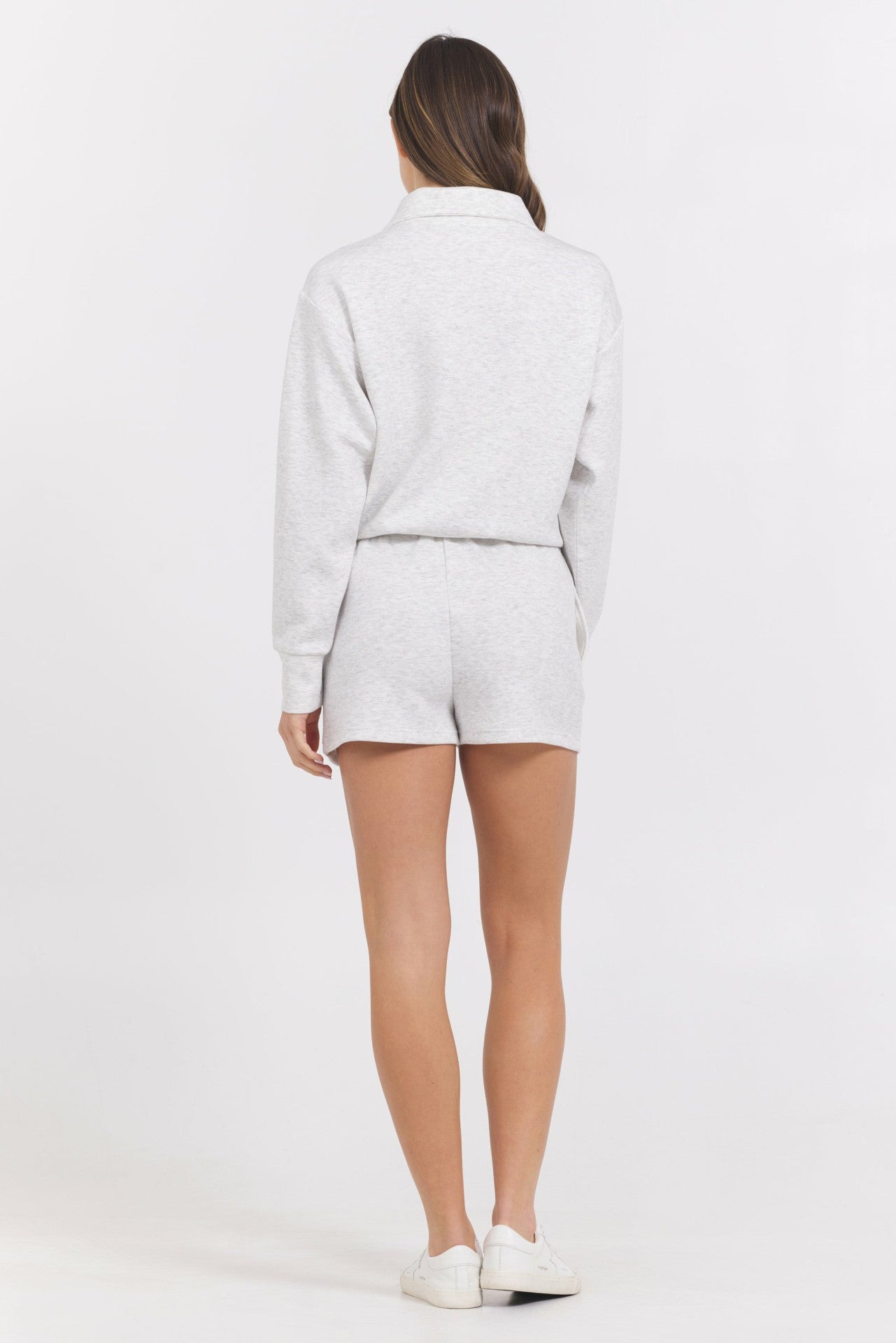 Varsity Grey Cloud Quarter Zip | Vintage Havana Clothing