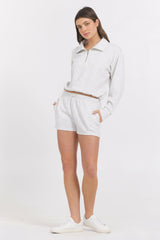 Varsity Grey Cloud Quarter Zip | Vintage Havana Clothing