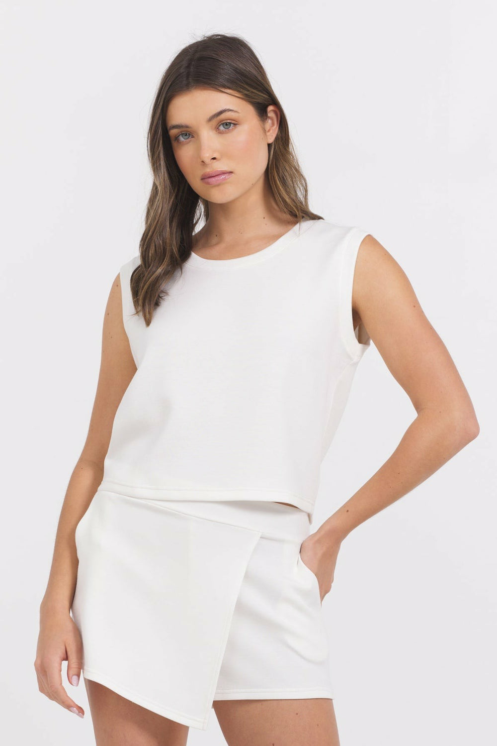 Egg Shell Cloud Cut Off Tank | Vintage Havana Clothing