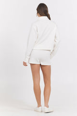 Egg Shell Cloud Quarter Zip | Vintage Havana Clothing