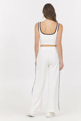 White Navy Cloud w/ Piping Tank | Vintage Havana Clothing