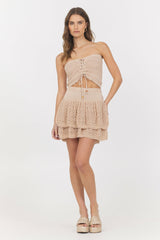 Honey Beige Knitted Tube Top | Vintage Havana Clothing