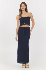 Navy Crochet Tube Top | Vintage Havana Clothing