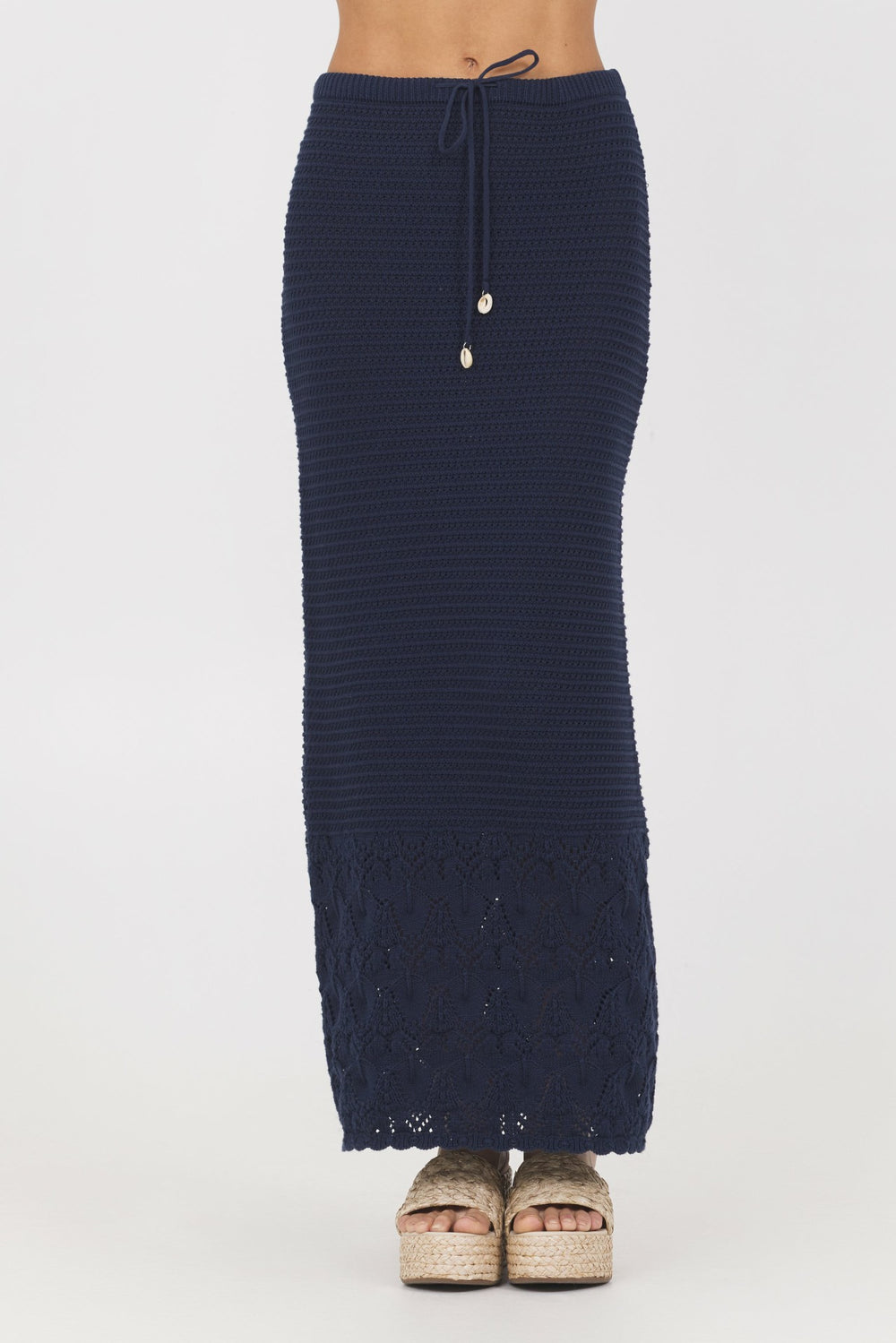 Navy Crochet Maxi Skirt | Vintage Havana Clothing