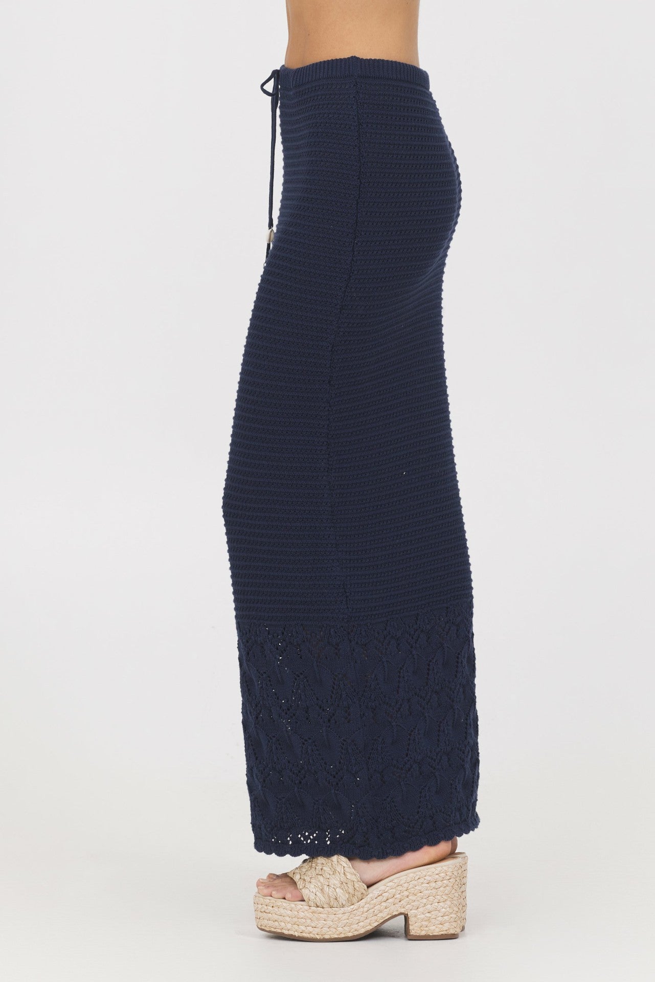 Navy Crochet Maxi Skirt | Vintage Havana Clothing