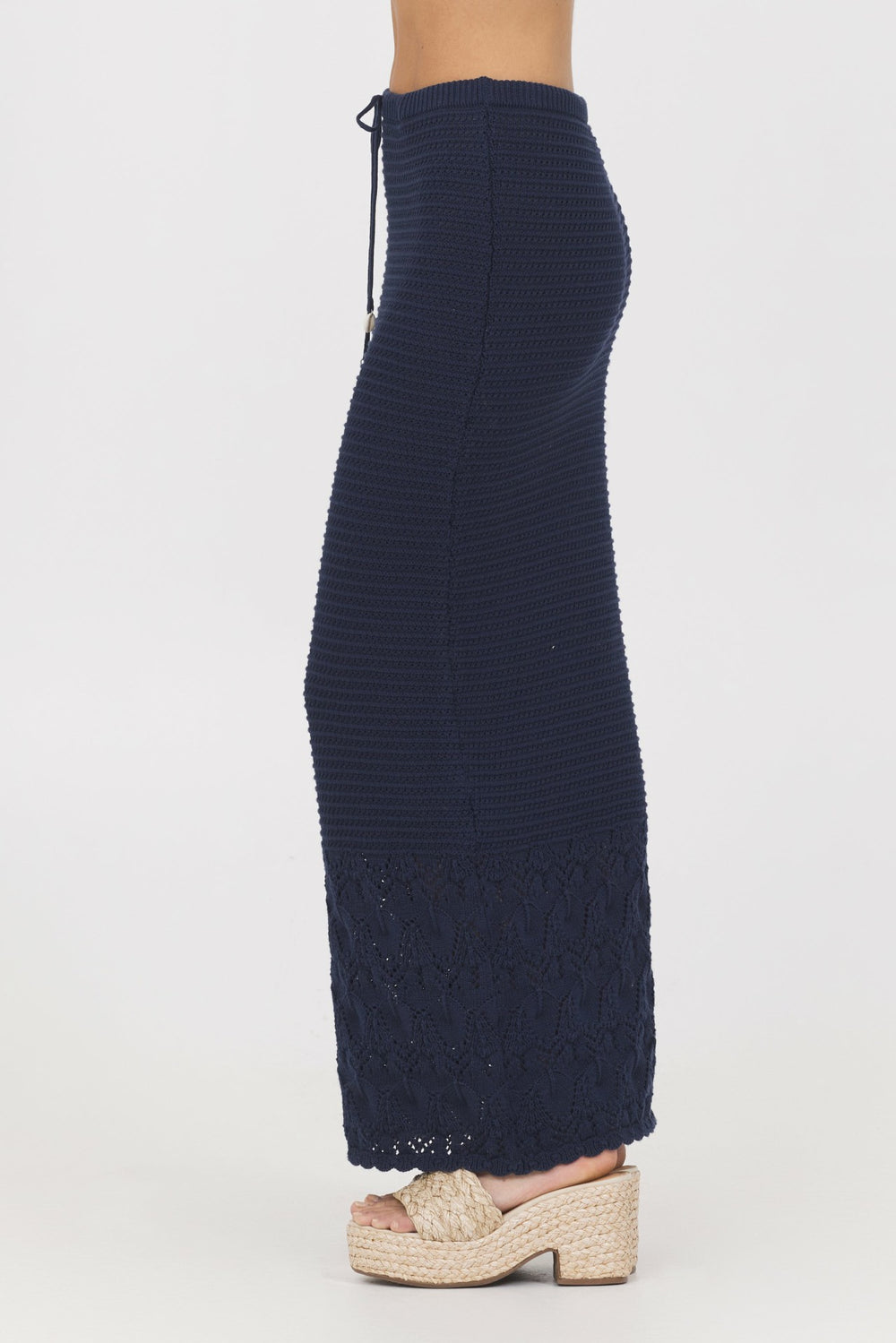 Navy Crochet Maxi Skirt | Vintage Havana Clothing