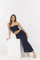 Navy Crochet Maxi Skirt | Vintage Havana Clothing