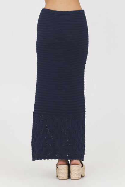 Navy Crochet Maxi Skirt | Vintage Havana Women