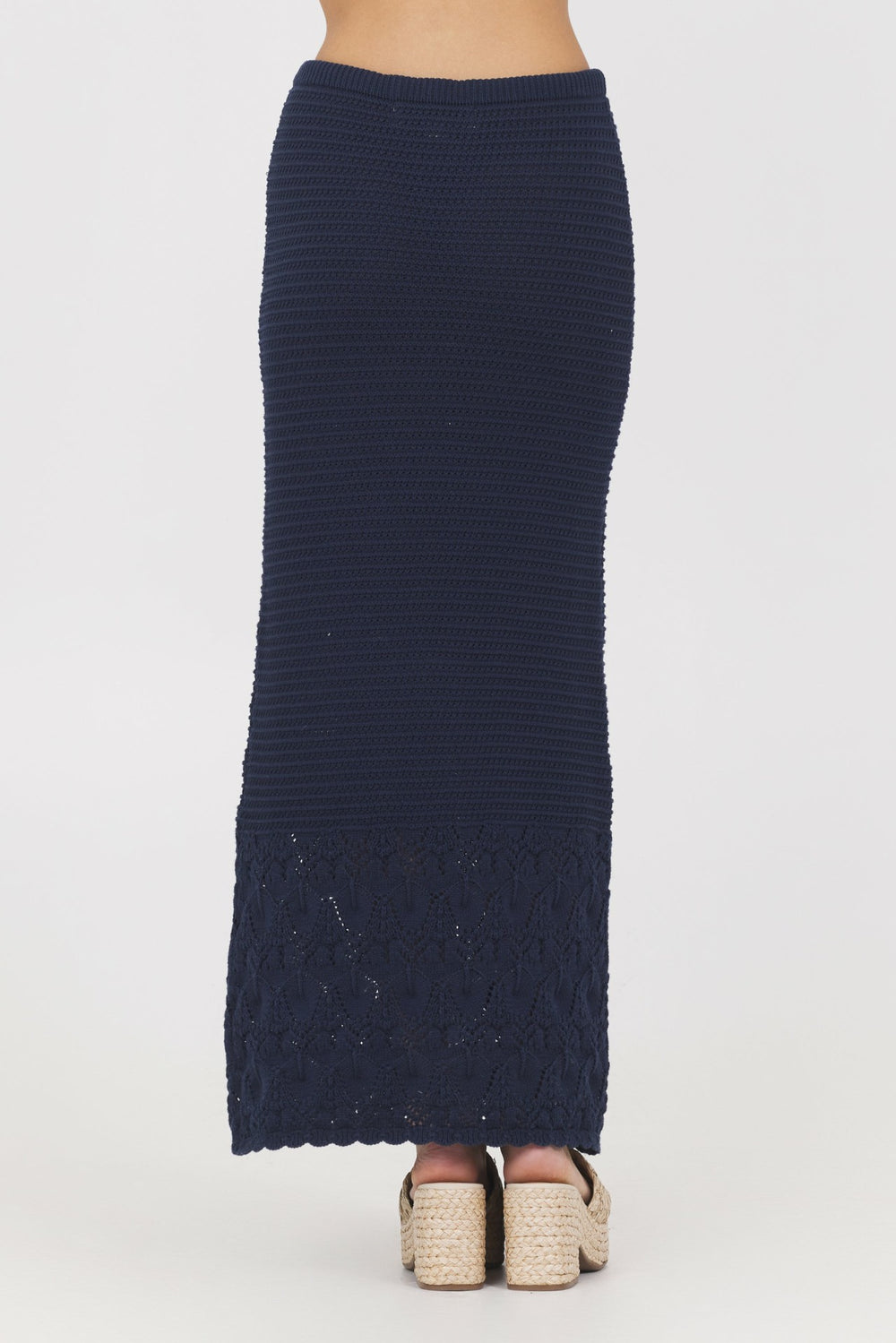 Navy Crochet Maxi Skirt | Vintage Havana Clothing