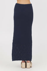 Navy Crochet Maxi Skirt | Vintage Havana Clothing