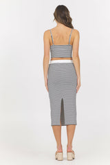 Striped Knit Twist Front Cut Out Tank | Vintage Havana Clothing