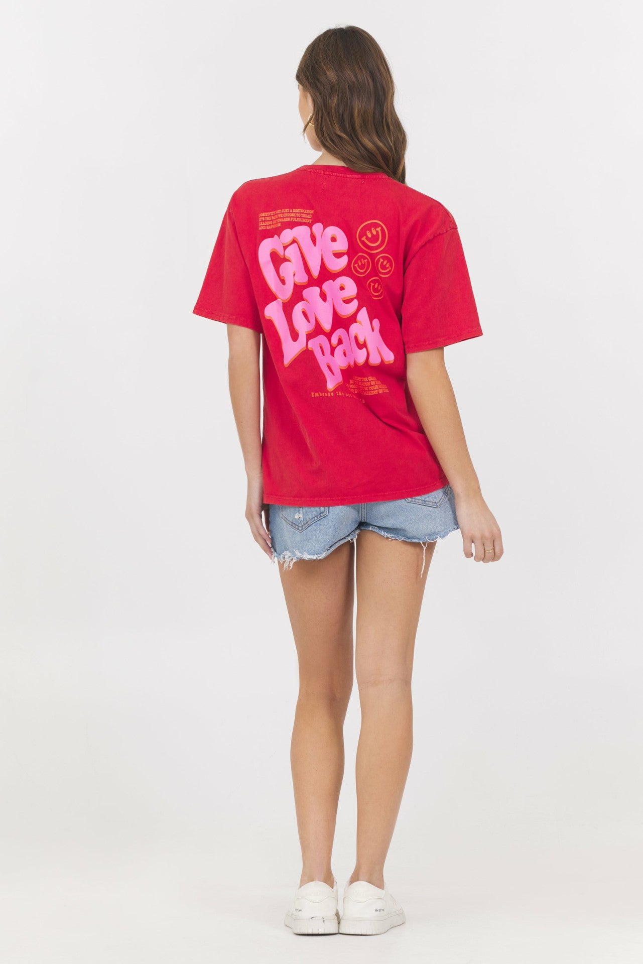 Washed Graphic Tee Give Love Back | Vintage Havana Clothing