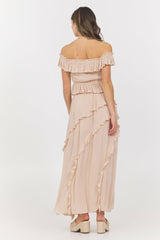 Champagne Toast Ruffle Off Shoulder Top | Vintage Havana Clothing
