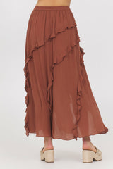 Sedona Sand Ruffle Maxi Skirt | Vintage Havana Clothing