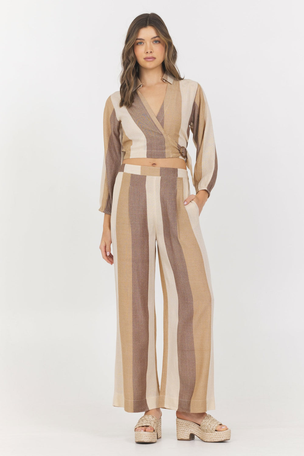 Woven Metallic Stripe Surplus Top | Vintage Havana Clothing