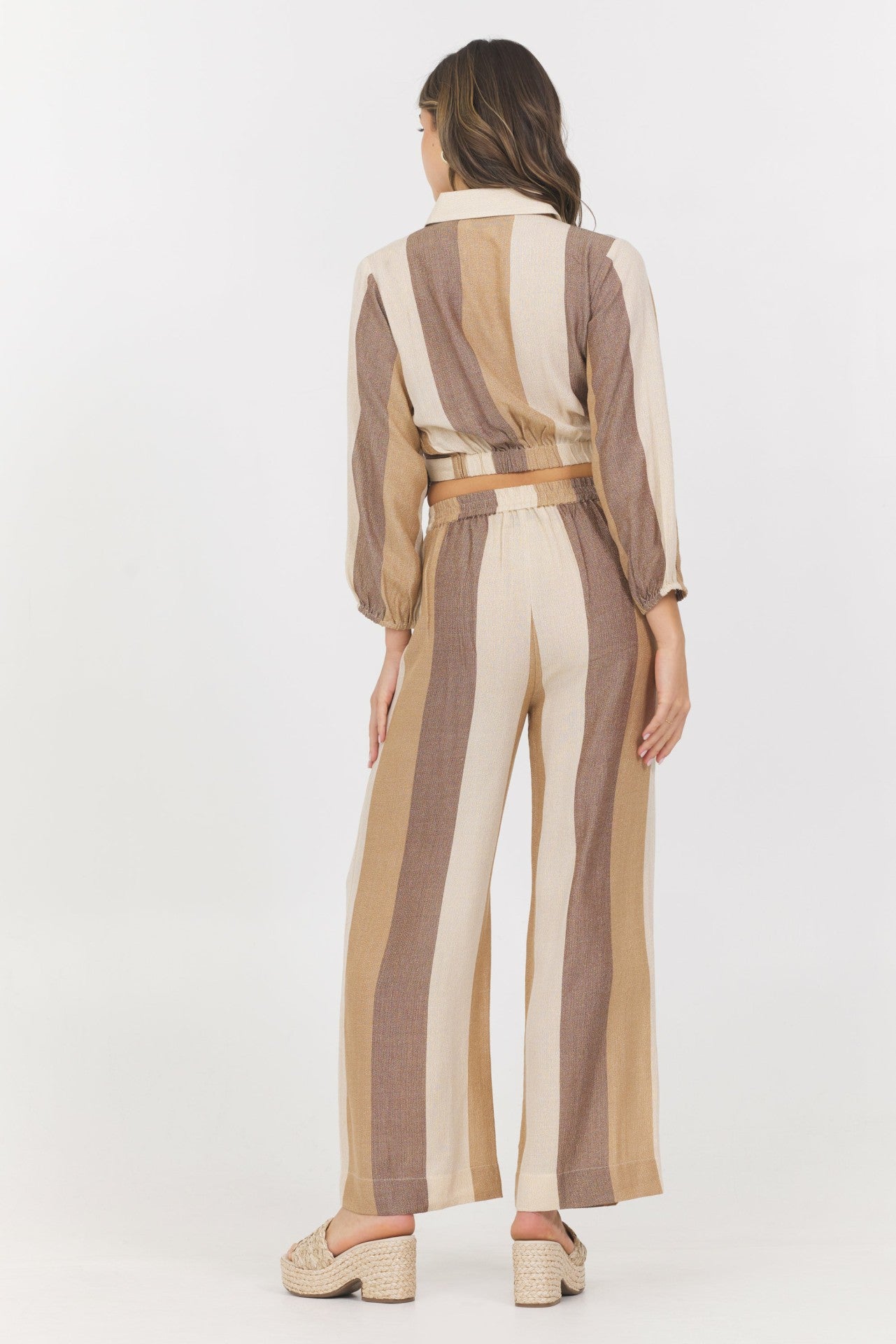 Woven Metallic Stripe Surplus Top | Vintage Havana Clothing