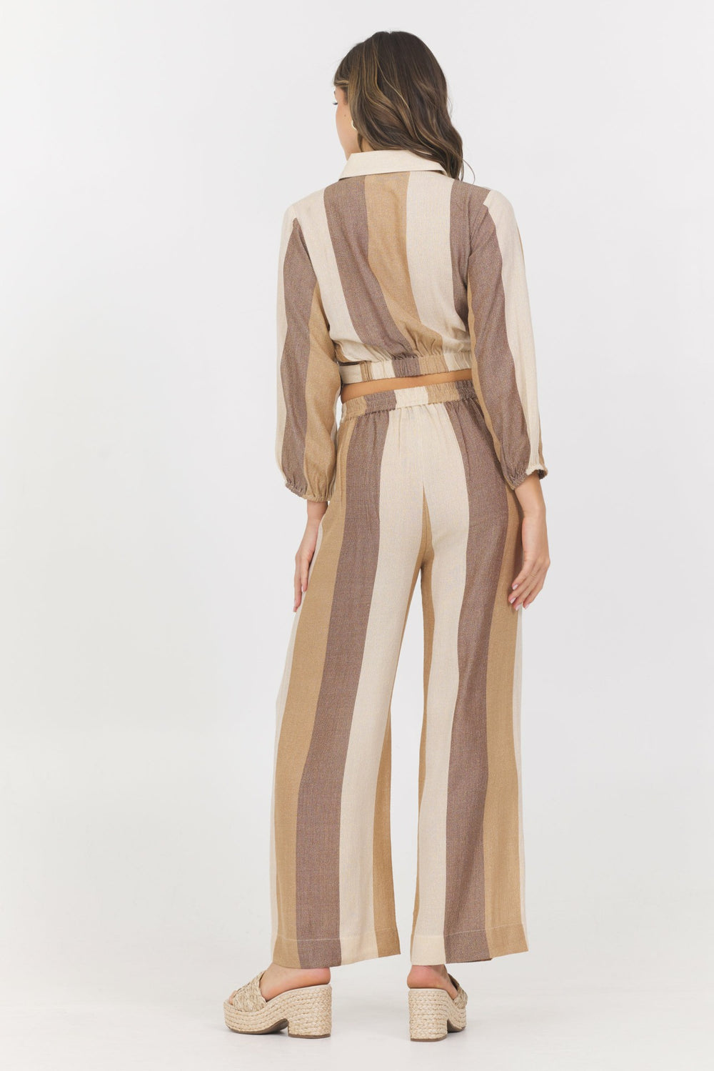 Woven Metallic Stripe Surplus Top | Vintage Havana Clothing