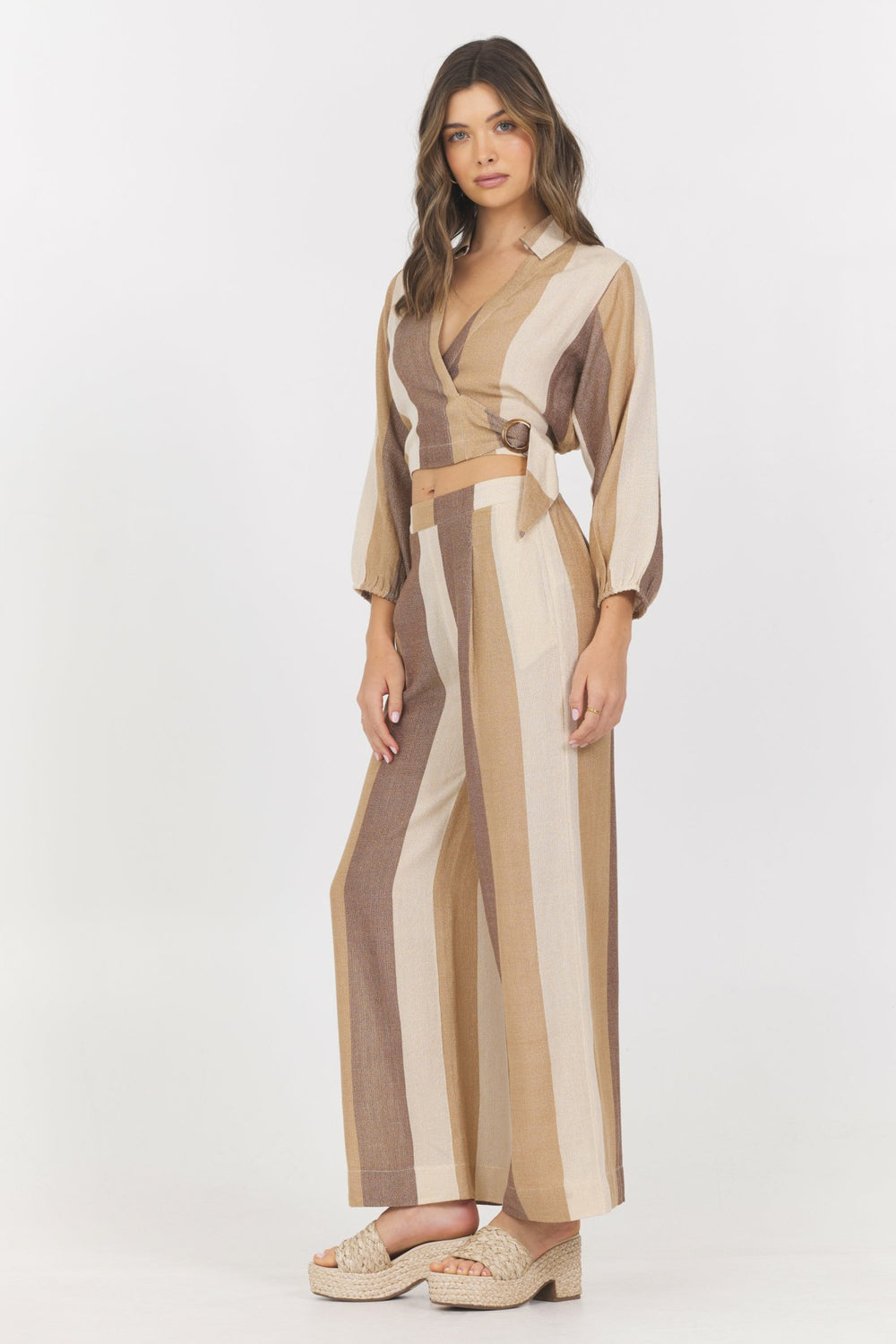 Woven Metallic Stripe Surplus Top | Vintage Havana Clothing