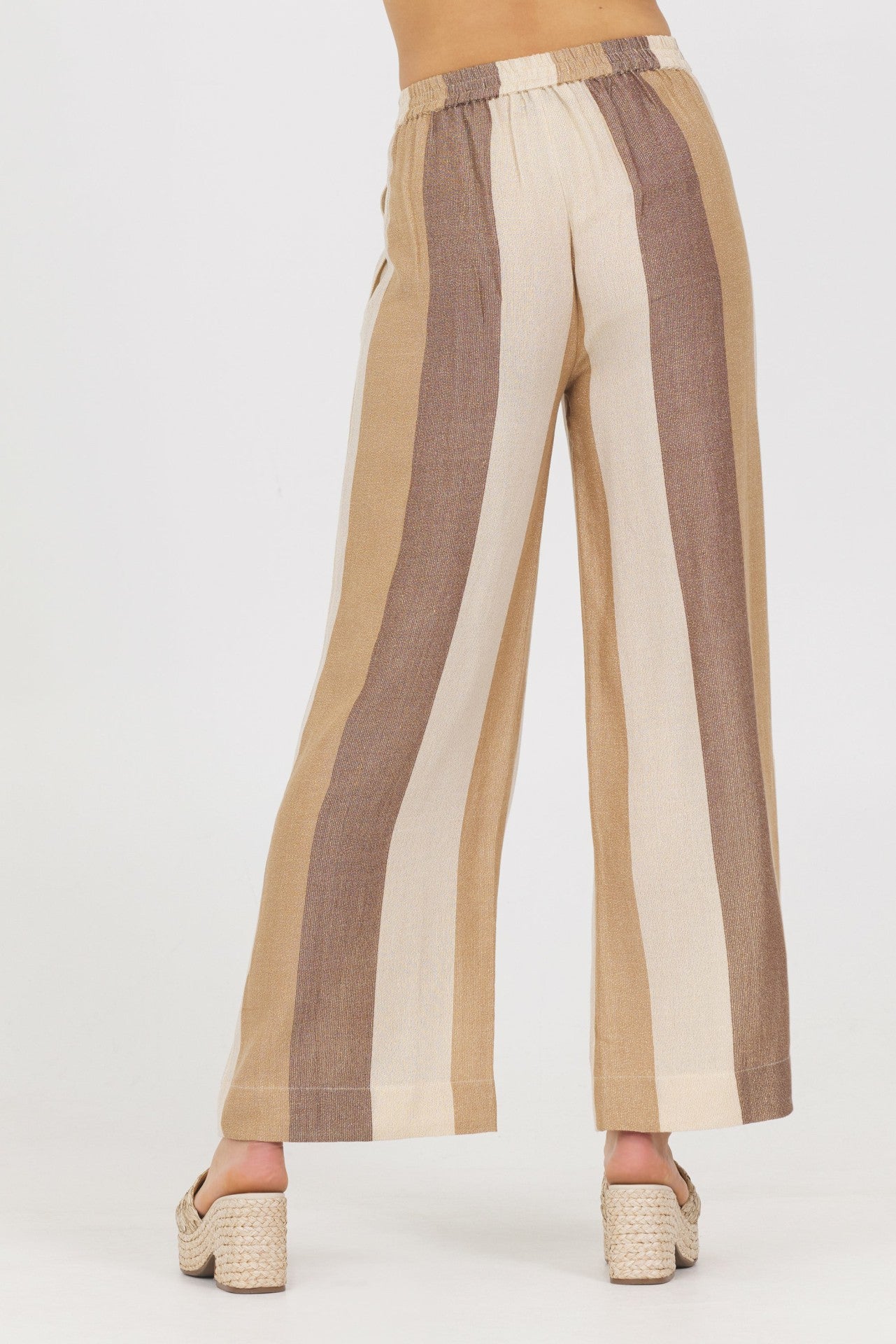 Woven Metallic Stripe Pant | Vintage Havana Clothing