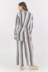 Lightweight Metallic Stripe Button Down | Vintage Havana Clothing