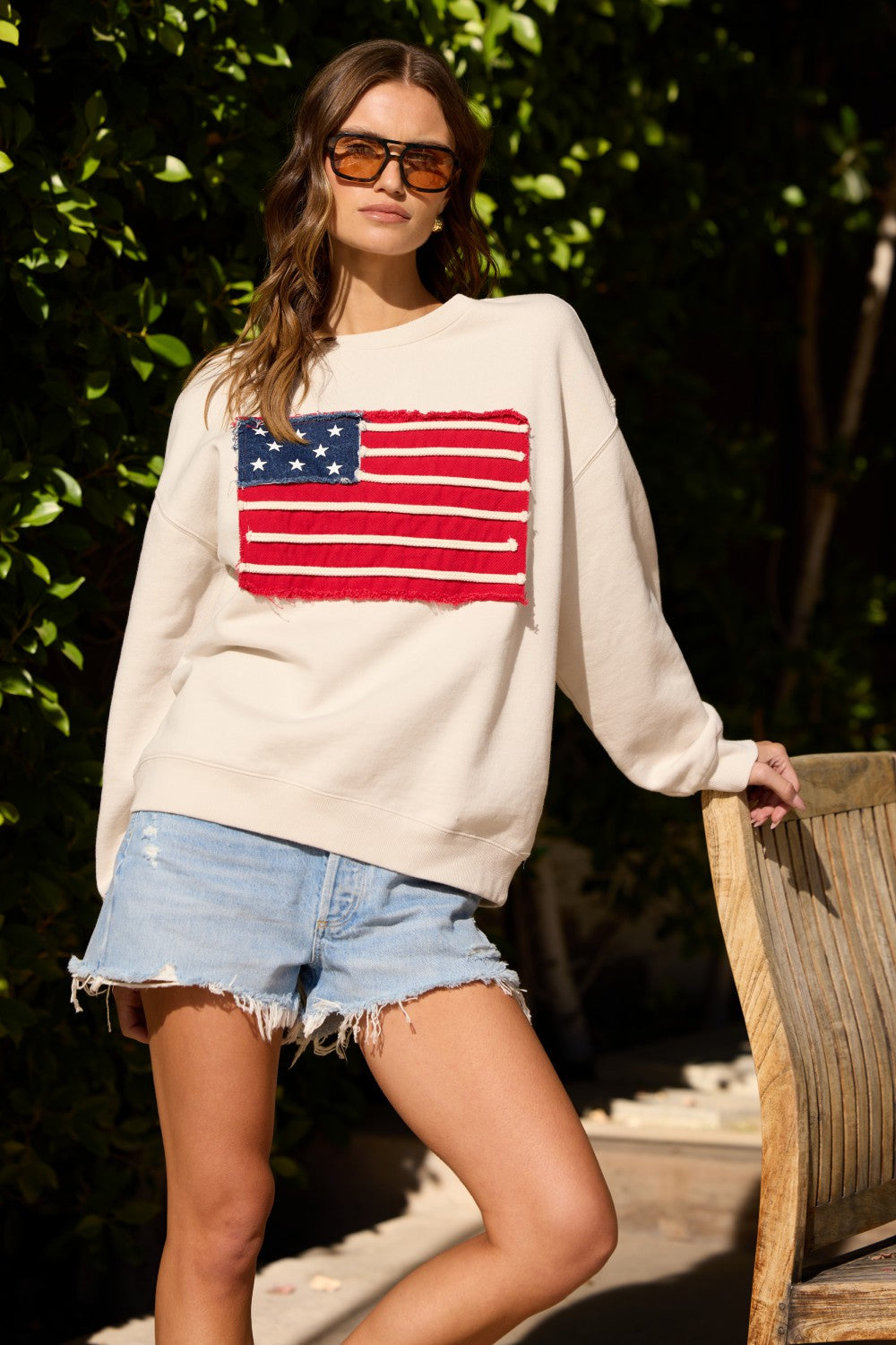 American Flag Crewneck | Vintage Havana Clothing