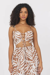 Printed Rayon Cutout Tank | Vintage Havana Clothing