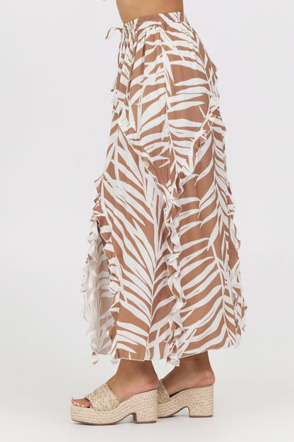 Printed Rayon Ruffle Maxi Skirt | Vintage Havana Women