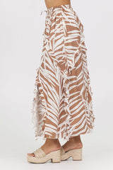 Printed Rayon Ruffle Maxi Skirt | Vintage Havana Clothing