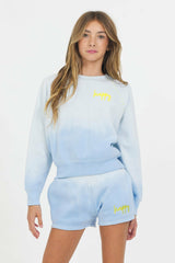 Ombre Blue Handstitch ‘Happy’ Crewneck | Vintage Havana Clothing